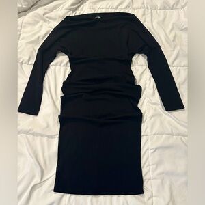 Fashion Nova Shoulder Dress. Black. Small.